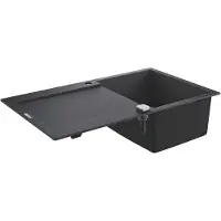 GROHE K500, Aufsatzwanne, Rechteckig, Quarzkomposit, Schwarz, 1 Becken, Rechteckig