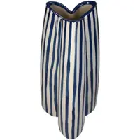 Kersten Streifen-Vase aus Steingut Blau – Höhe 37 cm