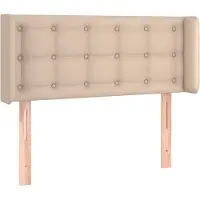 Syfax Kopfteil mit Ohren Cappuccino-Braun 103x16x78/88 cm Kunstleder