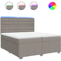 Syfax Boxspringbett mit Matratze Taupe 200x200 cm Stoff