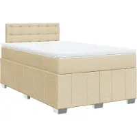 Syfax Boxspringbett mit Matratze Creme 120x200 cm Stoff