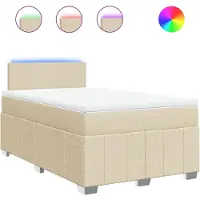 Syfax Boxspringbett mit Matratze Creme 120x200 cm Stoff