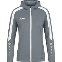 Jako Damen Kapuzenjacke Power, Farbe:steingrau, Größe:36