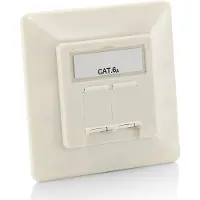 Equip Cat.6A Deutsche Modulblende Frontplatte, 5pcs/pack, RJ-45, 6a, Weiß, 80 mm, 38,2 mm, 80 mm