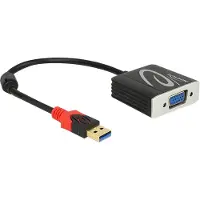 DeLOCK 62738, 0,2 m, VGA (D-Sub), Männlich, Weiblich, Gold, 1920 x 1200 Pixel