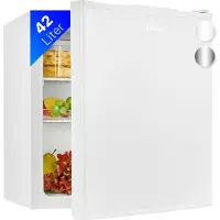 Bomann Mini Kühlschrank 42L Nutzinhalt, Getränkekühlschrank klein für Büro, Camping und Gaming, kleiner Kühlschrank 39 dB, Miniba - KB 7346 weiß