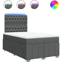 Syfax Boxspringbett mit Matratze Dunkelgrau 120x200 cm Stoff