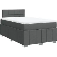Syfax Boxspringbett mit Matratze Dunkelgrau 120x200 cm Stoff