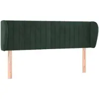 Syfax Kopfteil mit Ohren Dunkelgrün 147x23x78/88 cm Samt
