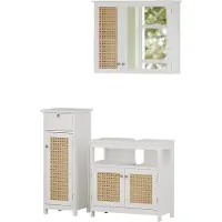 Vicco Badmöbel-Set Rosario Weiß 3 Teile, mit Midischrank, Model 40446