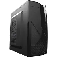 Aerocool CS‐1102, Midi Tower, PC, Schwarz, ATX, micro ATX, Mini-ATX, Stahl, 15 cm