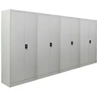 Proregal Mega Deal 4x Flügeltürenschrank ELEPHANT Metall Aktenschrank abschließbar 180x80x40cm Stahl 4 Ebenen Stahlschrank Lichtgrau