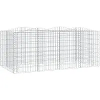 vidaXL Gabionen-Hochbeet mit Hochbogen 200x100x100 cm Verzinktes Eisen