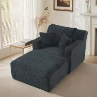 OKWISH Relaxsessel mit Armlehnen und Rückenlehne, Bequemes Einzelsofa Cord, Loungesofa ohne Montage,für kleine Wohnungen in Dunkelgrau