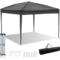 HENGDA Faltpavillon 3 x 3m Pavillon Faltbar Gartenzelt, UV-Schutz 50+ Pavillons & Partyzelte Festzelt ohn Seiten Grau