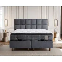 Xl Moebel Gmbh Grau modernes Bett mit Matratze aus Textil und Holz