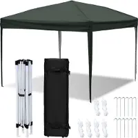 Aopunly Pavillon 3x3m ohn Seiten, Festzelt Faltpavillon Gartenzelt, UV-Schutz, für Garten Terrasse Feier Party Grau
