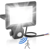 JOIEYOU LED Fluter mit Bewegungsmelder 100W Baustrahler Außen Superhelle 230V LED Scheinwerfer aus Aluminium Außenlampe Wandstrahler Fluter, Kaltweiß