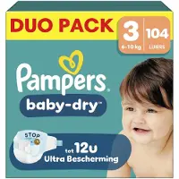 Pampers Baby Dry Gr.3 Midi 6-10kg DuoPack Windeln DuoPack 104 Stück