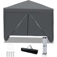 Izrielar 3x3 m Faltpavillon wasserdicht mit Tasche, faltbarer Pavillon Gartenzelt für Garten & Outdoor, Grau