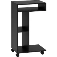 HOMCOM Beistelltisch-40L x 30B x 69H cm-Schwarz | Gr.: onesize