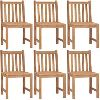 vidaXL Gartenstühle 6 Stk. mit Kissen Massivholz Teak