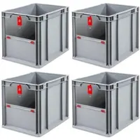 Proregal SuperSparSet 4x Eurobox NextGen Insight Cover HxBxT 32 x 30 x 40 30 Liter Hoch/Rot Eurobehälter Transportbox