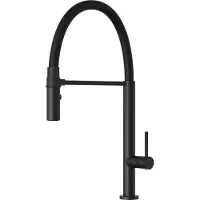 Granitan | Küchenarmatur - Hoch - Bogen - Magnethalter - Flexible - Schwarz - Wasserhahn Küchen - Keramikkopf - SCALA