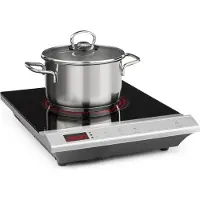 Klarstein MisterCook Kochplatte Infrarot-Kochfeld, Leistungs- und Temperaturstufen, Timer, Touchbedinung, Überhitzungs- und Überspannungsschutz, 1 Kochzone, 2000 Watt, silber