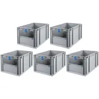 Proregal SparSet 5x Eurobox NextGen Insight Cover HxBxT 32 x 40 x 60 65 Liter Hoch/Blau Eurobehälter Transportbox