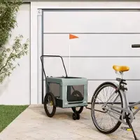 Prolenta Maison Exclusive - Fahrradanhänger Hunde Grau und Schwarz Oxford-Gewebe und Eisen