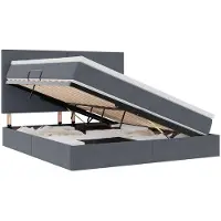 vidaXL Aufbewahrungsbett mit Matratze Dunkelgrau 160 x 200 cm Samt
