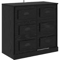 vidaXL Sideboard Schwarz Eichen-Optik 70 x 35,5 x 67,5 cm