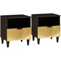 vidaXL Nachttisch 2 Stk Schwarz und Gold 40 x 33 x 46 cm 4017835