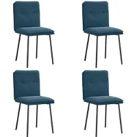 vidaXL Esszimmerstühle 4 Stk. Blau Samt