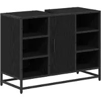 vidaXL Badezimmerschrank Schwarz Eichen-Optik 80 x 33 x 60 cm