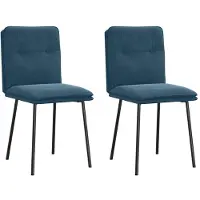 vidaXL Esszimmerstühle 2 Stk. Blau Samt