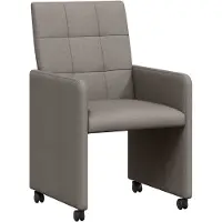 vidaXL Esszimmerstühle mit Rollen 2 stk. Stoff Taupe 58 x 65 x 94 cm