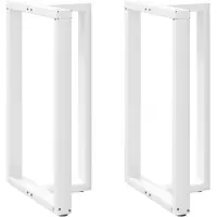 vidaXL Bartischbeine T-Form 2 Stk. Weiß 60x35x(100-101) cm Stahl