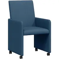 vidaXL Esszimmerstühle mit Rollen 2 Stk. Stoff Blau 57 x 66 x 94 cm