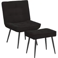 vidaXL Relaxsessel mit Hocker Schwarz Samt
