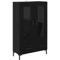 vidaXL Highboard Schwarz Eichen-Optik 69,5 x 31 x 115 cm Holzwerkstoff