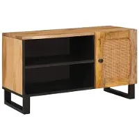 vidaXL TV-Schränk mit Speicher Braun 80 x 33 x 46 cm Massivholz Mango