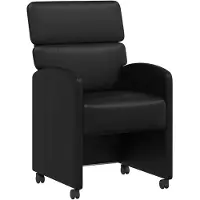 vidaXL Esszimmerstühle mit Rollen 2 stk. Kunstleder Schwarz