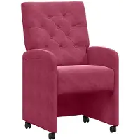 vidaXL Esszimmerstühle mit Rollen 2 stk. Samt Weinrot 58 x 67 x 97 cm