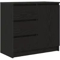 vidaXL Sideboard mit Schublade Schwarz Eichen-Optik 71x35x65 cm