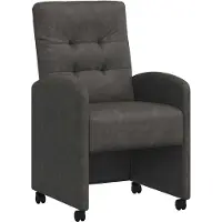 vidaXL Esszimmerstühle mit Rollen 2 stk. Kunstleder Schwarz