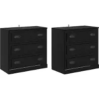 vidaXL Sideboards 2 Stk. Schwarz Eichen-Optik 70 x 35,5 x 67,5 cm