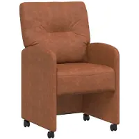 vidaXL Esszimmerstühle mit Rollen 2 Stk. Kunstleder Braun