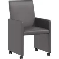 vidaXL Esszimmerstühle mit Rollen 2 stk. Kunstleder Grau